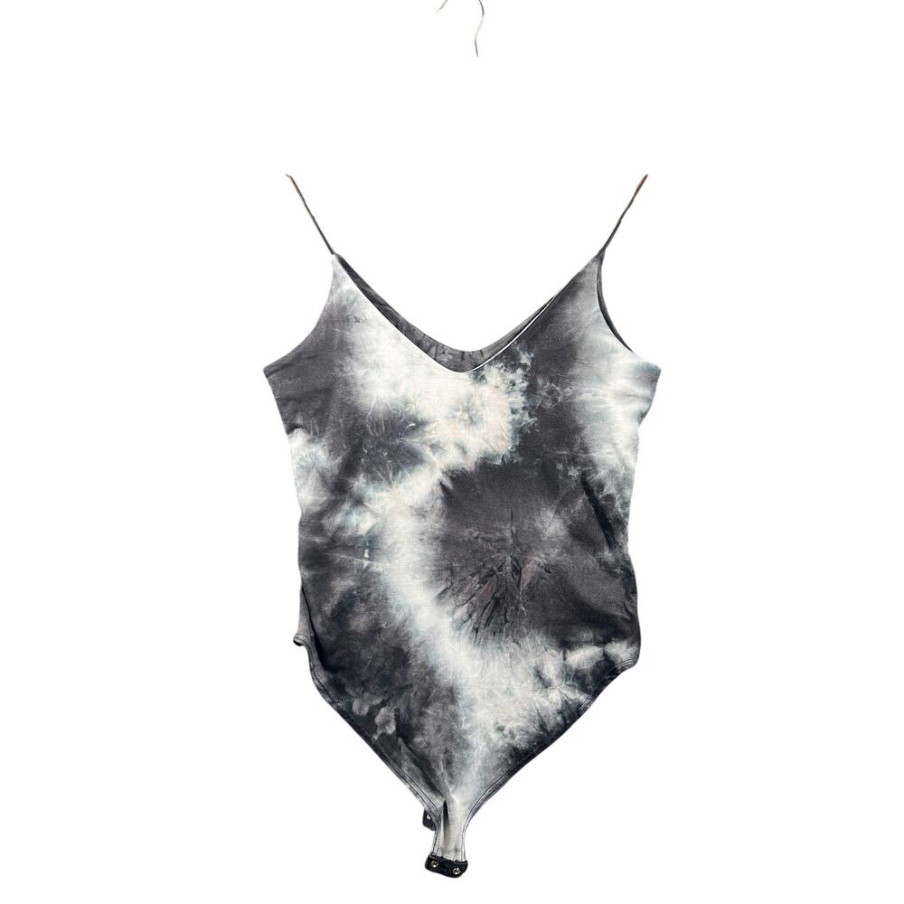 Gaze Bodysuit Womens Small Multicolor Tie Dye Spaghetti Strap V Neck Stretch